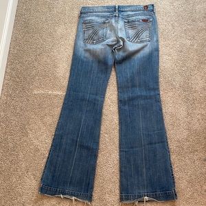 Size 28. Low rise wide leg jean